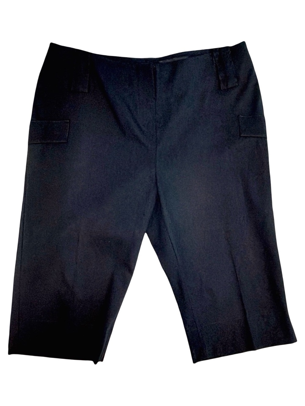 Zenobia Women’s Black Capri Shorts | Minimalist Tailored Stretch Shorts | Size 6
